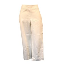 Talbots Chatham Women's Crop Pants White Sz 14 Leg Slits