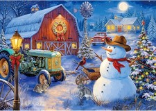 Christmas 500 Piece Jigsaw Puzzle, Winter Snowy Night Scene Puzzle...
