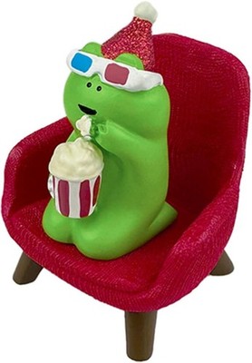 Refintural Cute Popcorn Miniature Frog Figurines - Funny Frog Sculpture for