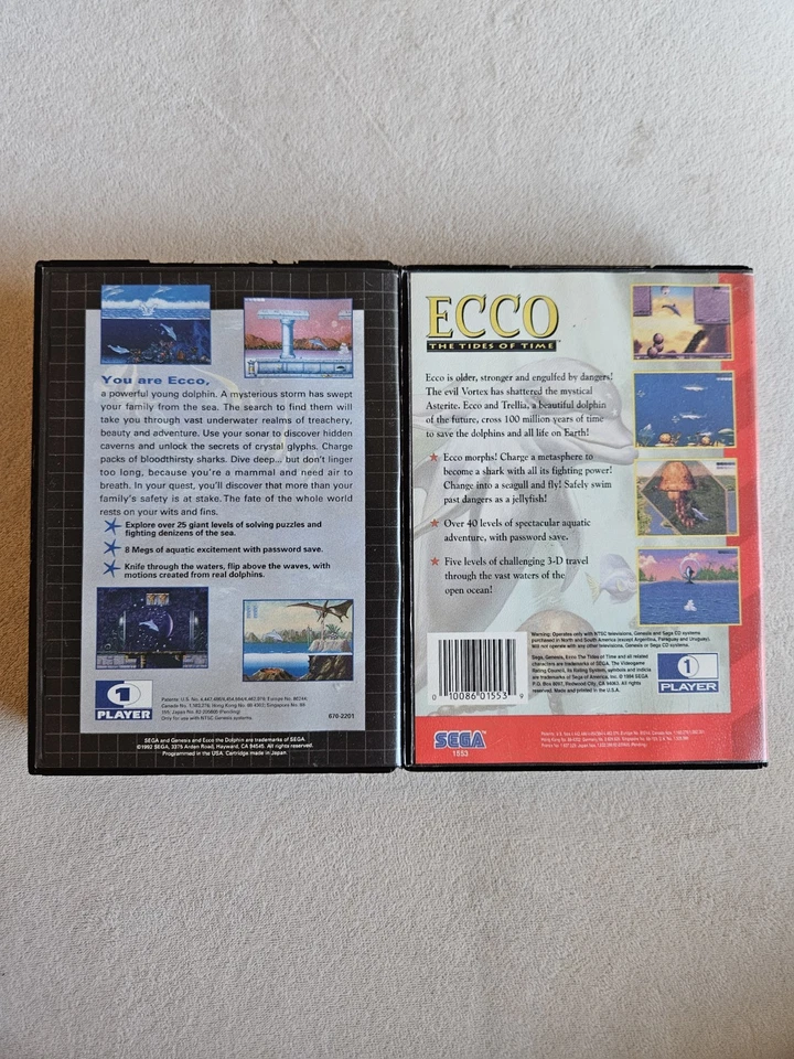 LOTE ECCO EL DELFÍN Y MAREAS DEL TIEMPO SEGA GENESIS COMPLETO EN CAJA Foto 3 de 4