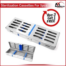 DENTAL SURGICAL AUTOCLAVE STERILIZATION CASSETTE RACK BOX TRAY FOR 5 INSTRUMENTS