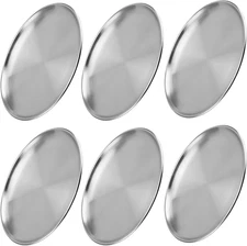 6 Pack 12 Inch Stainless Steel Dinner Plates, Double Layer Round Metal Plates, S