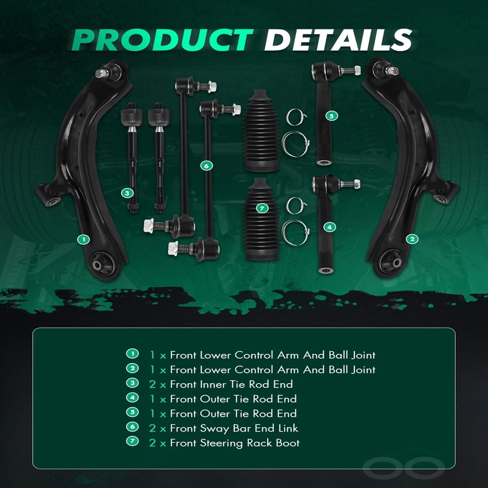 Brazo de control delantero con rótulas barra estabilizadora de extremo de varilla de amarre para Nissan NV200 2013-2019 Foto 3 de 4