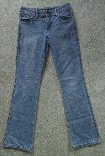 American Star Denim Blue Jeans Women's Size 6 Distressed Straight Stretch Used