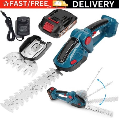 24V Akku-Strauchschere 2 IN 1 Hecken Gras, Kabellos mit Akkuset und Ladegerät