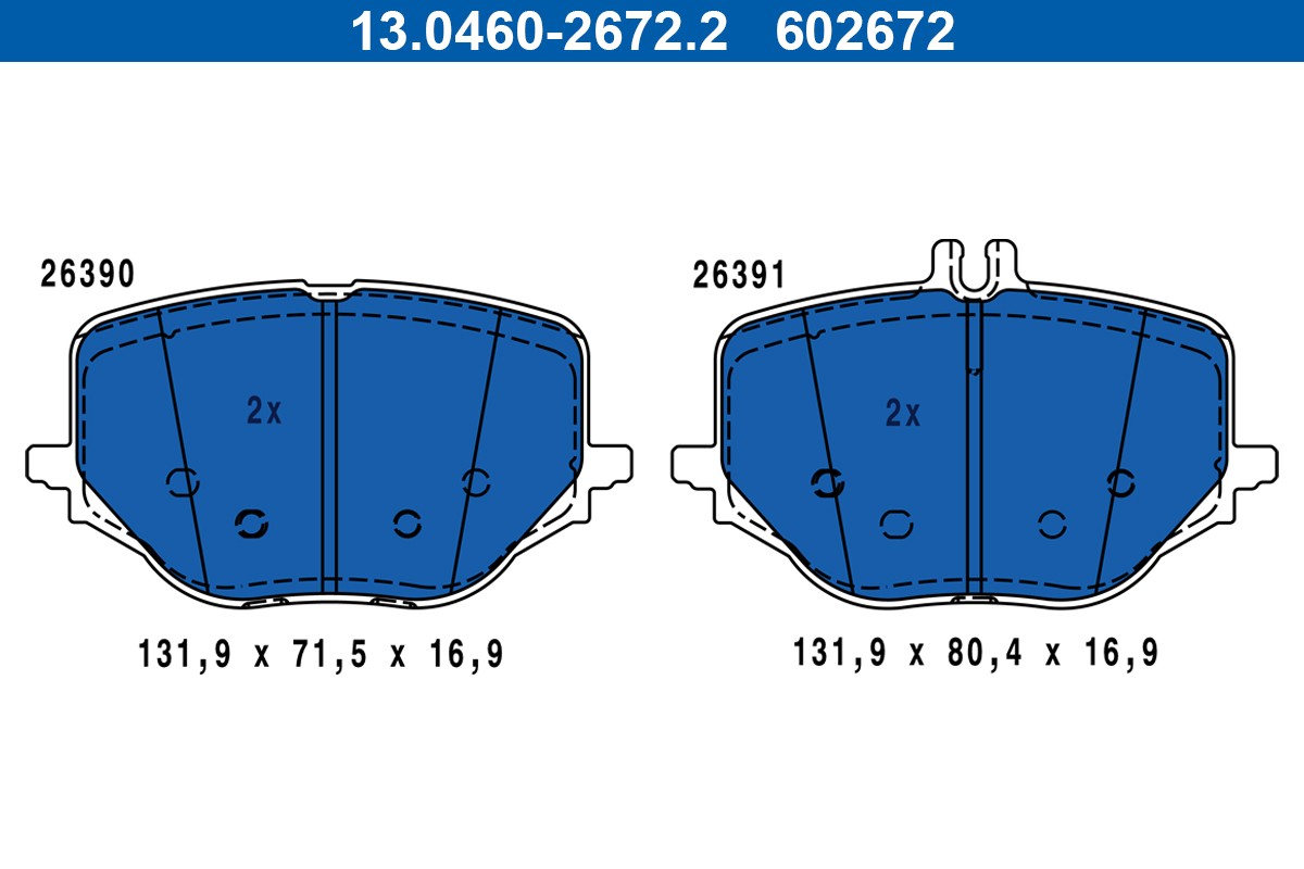Fits ATE 13.0460-2672.2 BRAKE PADS   ⭐UK Stock⭐