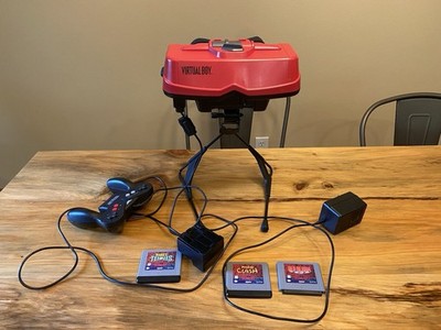 Nintendo Virtual Boy Console W/AC Adapter, Controller, And 3 Games Tested