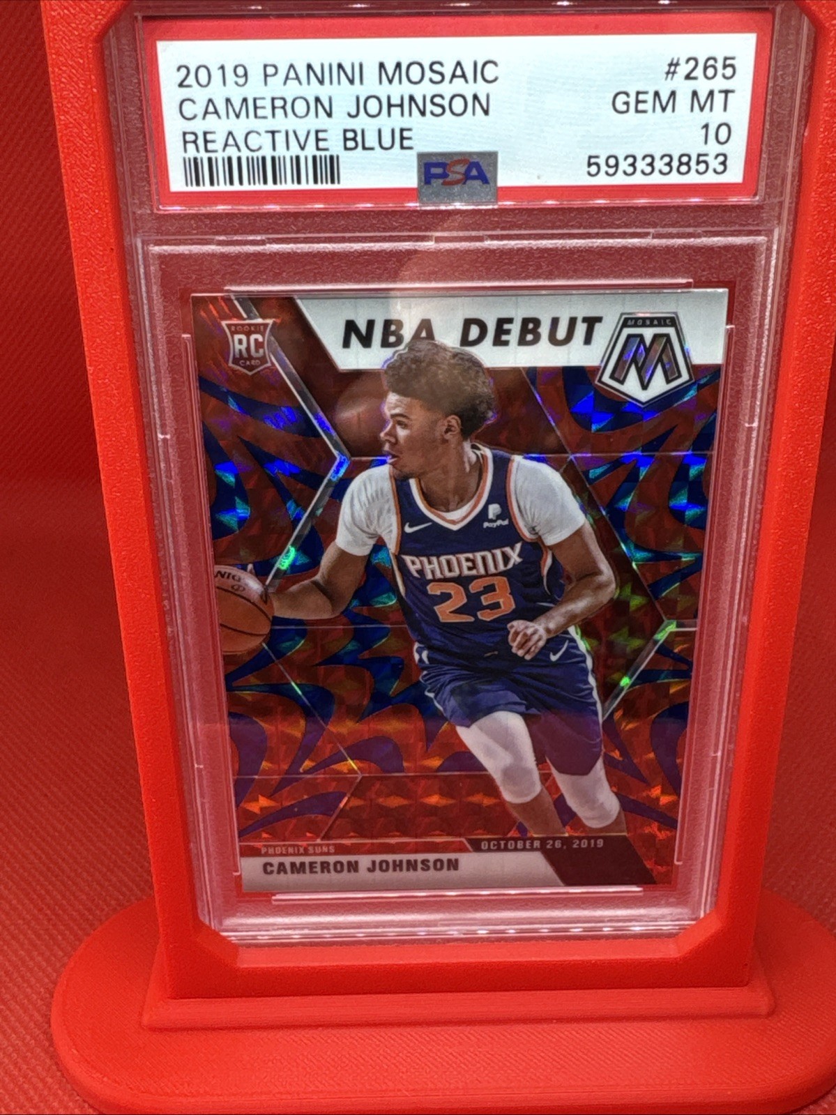 2019-20 Panini Mosaic - NBA Debut Cameron Johnson #265 Reactive Blue Prizm Nets