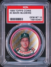 1988 Topps Coins 3 Mark Mcgwire Psa 10 Csr112 1988 Topps Coins 3 Mark Mcgwire Psa 10 Csr112