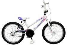Ammaco Aura 18" Wheel Girls Kids BMX Bike White Purp + Chainguard Age 6 Years +