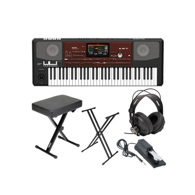 Korg PA700OR 61-Key Professional Arranger Keyboard Bench and Accessory Bundle