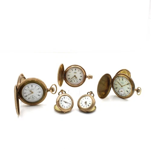 Antique Elgin 7 to 10j Hunter Case Womens Pocket Watches Lot of 5 #WB4231-2
