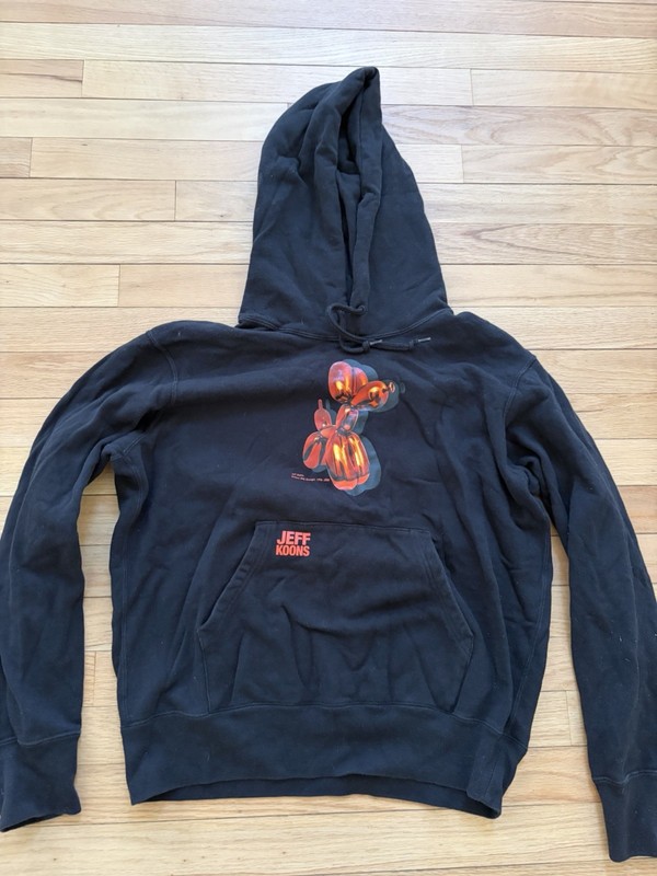 Uniqlo UT Jeff Koons Balloon Dog Sweatshirt Hoodie Mens Small Graphic Black