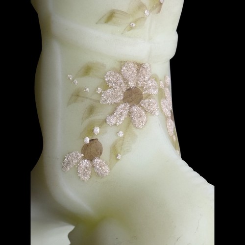 Fenton Satin Custard Donkey Figurine Decorated Glass Fritz Signed Uranium Mint - Picture 13 of 16