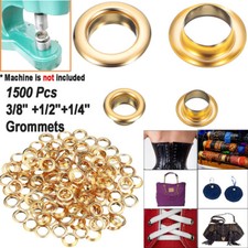  0 1/4"  2 3/8"  4 1/2" Fasnap Self Piercing Grommets, Metal Eyelets Punch
