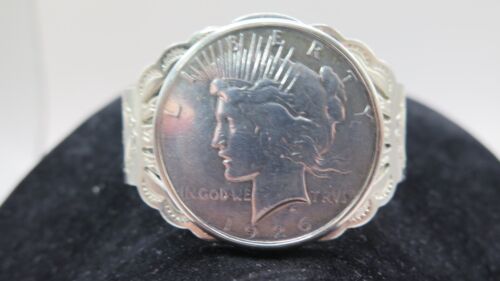 VTG 1926 Liberty Silver Dollar Navajo Cuff Bracel… - image 1