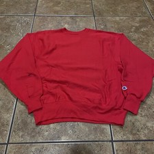 Vintage Champion Reverse Weave Crewneck Sweatshirt Red Medium Hoodie