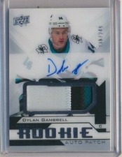 2018-19 Upper Deck Premier Rookie AUTO Patch Dylan Gambrell /249 San Jose Sharks