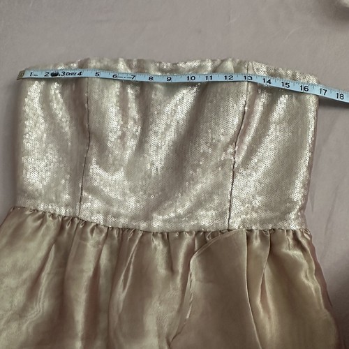 Calvin Klein Womens Cocktail Dress Size 10 Sequins Champagne Evening Party Dress - Picture 7 of 10