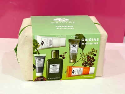ORIGINS 6 Pcs Best Seller Set GinZing Mega-Mushroom Cleanser Mask Treat New