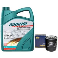 MotoröL Set 5W-40 Addinol 5 Liter + ÖLfilter SM 196 FüR VW Lupo 1.0 6E1 6X1 50PS