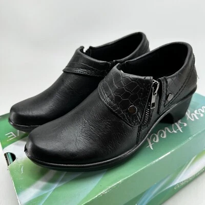 Botines Easy Street Darcy negros para mujer talla 6,5 N cuero cremallera lateral nuevos - Imagen 1 de 4