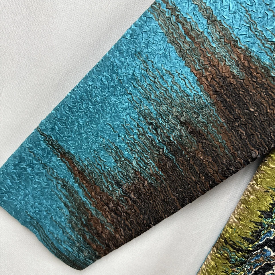 Chaqueta de viaje Chicos 0 para mujer pequeña texturizada cachemira aplastada verde azulado marrón Foto 4 de 4