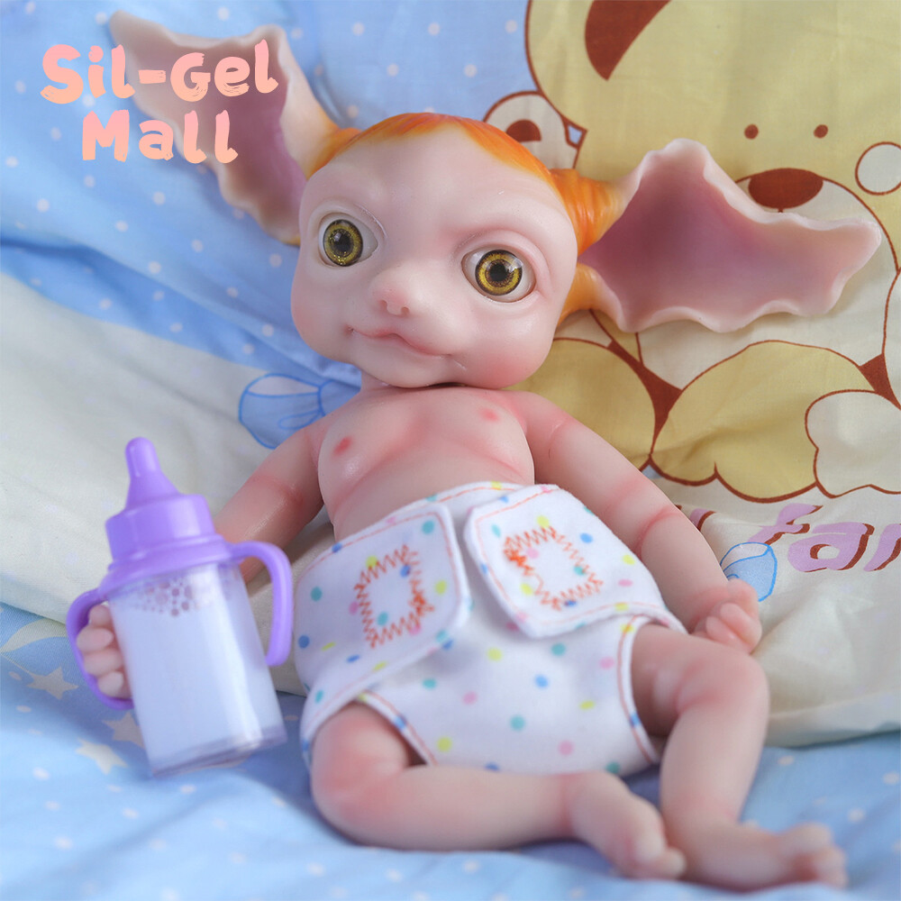 Elf Doll Full Platinum Silicone Newborn Reborn BOY Baby Doll Painted  Dolls