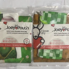 Joey Pouch Reusable Snack Bag 2 Pack Waterproof Eco Friendly Machine Washable