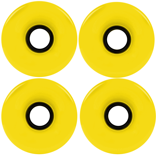 Longboard 181mm Reverse Kingpin Green Trucks 76mm Yellow Wheels with Bearings & - Picture 3 of 4