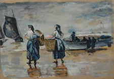 Rare fine unique American seaside painting, signed Winslow Homer, w COA