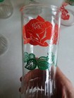 Set of 6 ~ Anchor Hocking "RED ROSES"  Glass Tumblers ~ 6 1/8" Tall #1539 — photo 7