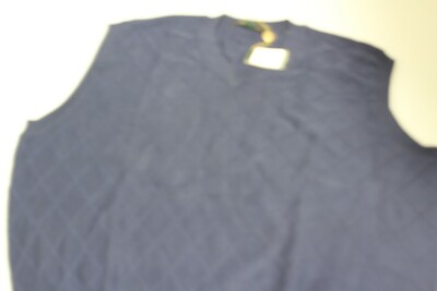 100% Baumwolle Bobby Jones V-Ausschnitt Slip Over ärmellos Pullover dunkelblau L/XL