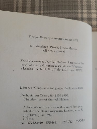 The Adventures of Sherlock Holmes HCDJ Facsimile of First Pub Strand Magazine - Imagen 9 de 9