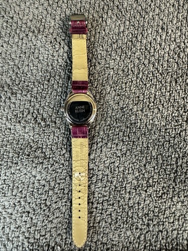 Anne Klein Watch 12/7415 Day Date Month Quartz Analog Gem Set Bezel Brown Band - Picture 4 of 4