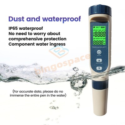 5 in 1 pH Tester Digital PH Tester Pen 0.01 High Accuracy Water Testing Kit IP65
