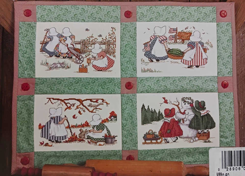 Cross Stitch Leaflet SUNBONNET SUE Yesteryears Sweetheart Carol Emmer 38 Pages - Image 4 of 4