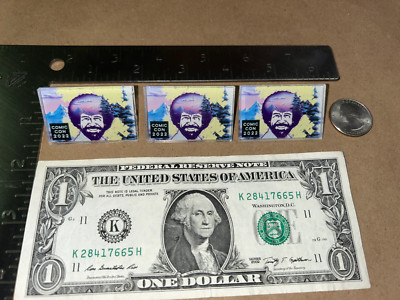 [Lot of 3] Bob Ross Buttons Running Press RP Studios 2022 NYCC