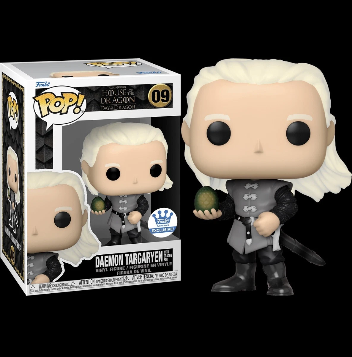 Funko POP #09 House of the Dragon Daemon Targaryen with Dragon Egg  Exclusive New