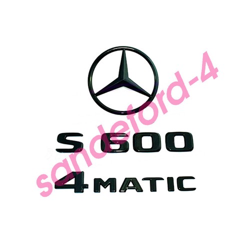 S600 4MATIC Estrella Trasera Emblema Negro Letra Insignia Logo para AMG Mercedes W221 Sedán - Imagen 1 de 6