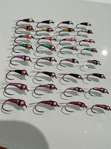 32 ninfas tipo PERDIGON, S/M #12,#14,#16,#18 .FLY FISHING (199) - 第 1/12 張圖片