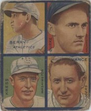 1935 Goudey 4-in-1 - R321 Dazzy Vance, Red Kress, Charlie Berry, Bobby Burke #7C
