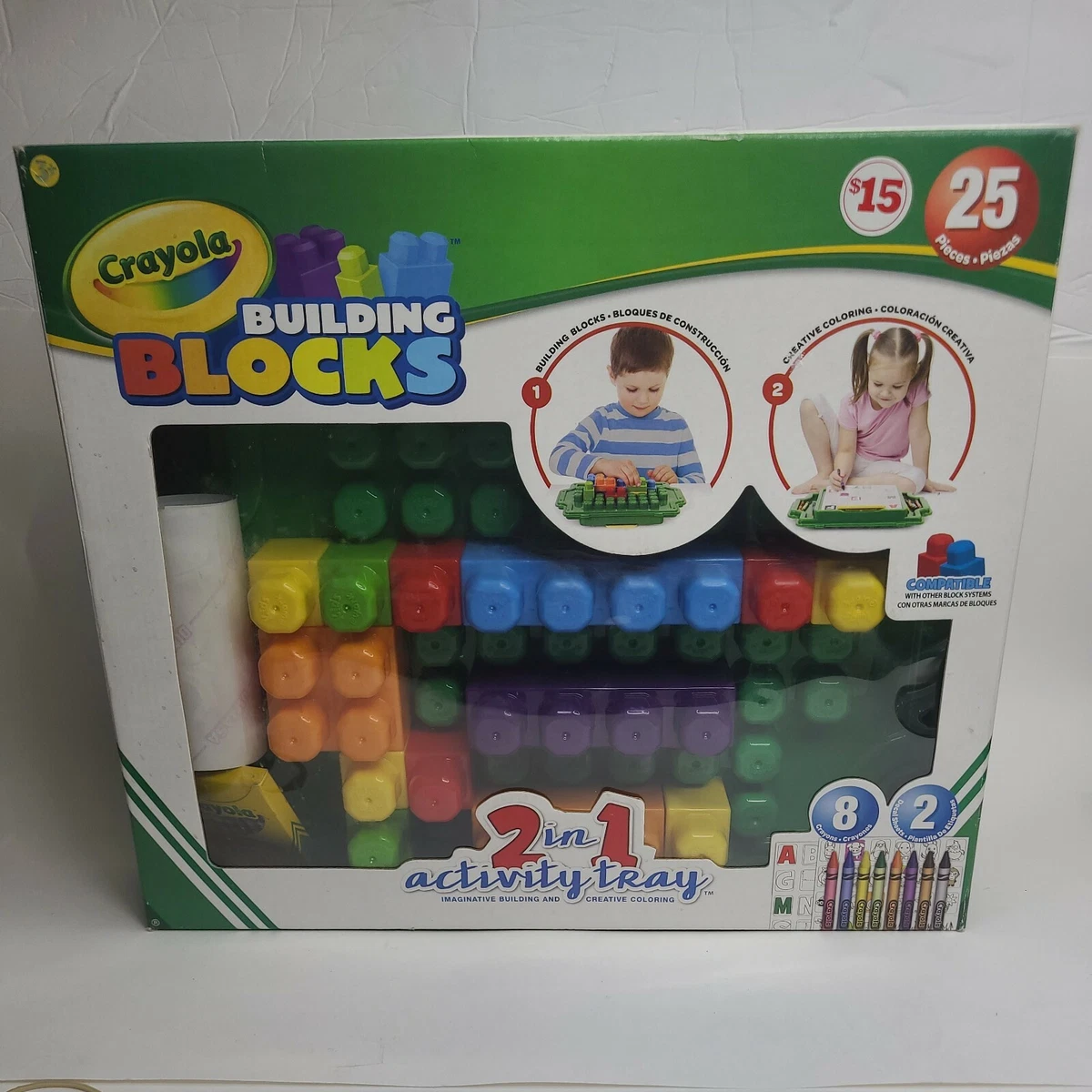 Crayola 2 in 1 Building Blocks Activity Tray 25 pcs. 99065 New In