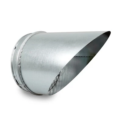 SYSTERM STAHL Winkelstutzen Ausblasstutzen mit Gitter 45° - runde Kanäle / 100 - 315 mm