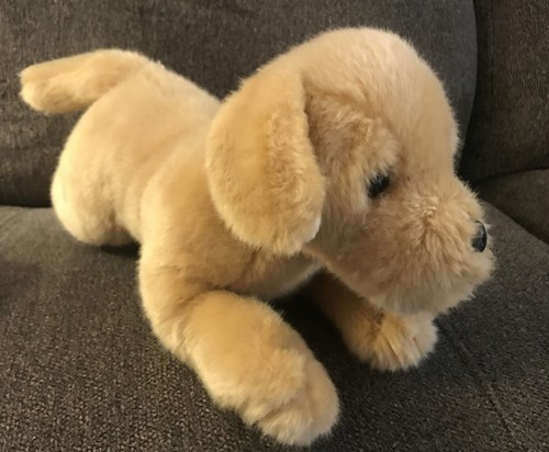 Peluche cane da laboratorio giallo dorato applausi Russ Berrie cucciolo sacchetto fagiolo 15” MORBIDO - Foto 1 di 8