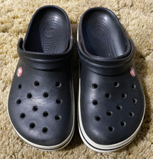 CROCS CROCBAND BLACK WHITE MEN'S SIZE US 8 WOMEN'S SIZE 10 SLIP ON SHOES CLOGS