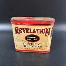 Vintage Philip Morris REVELATION Smoking Mixture Pipe TOBACCO Metal Tin Can