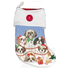 Shih Tzu Christmas Stocking