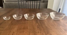 Set 5 Vintage Duralex France Clear Glass Mini Prep Condiment Bowls