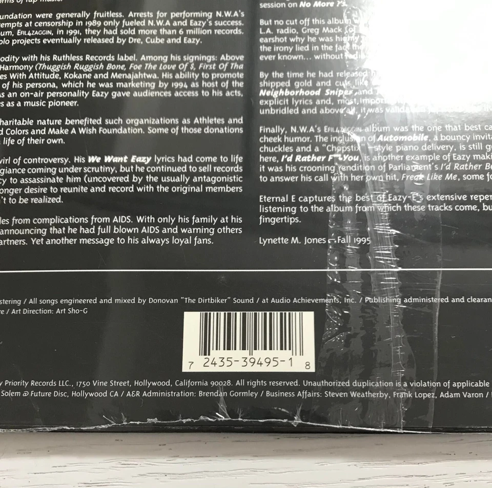 Eazy-E / Eternal E 12" Vinyl 2003 US Reissue 2LP Still Sealed N.W.A. Dr. Dre - Image 4 of 4